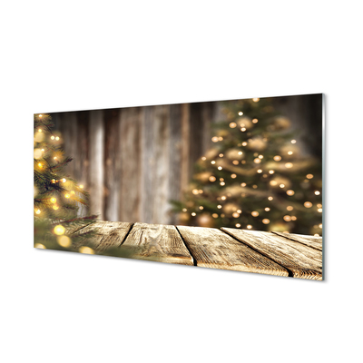 Slika na akrilnem steklu Deske za božična drevesa luči