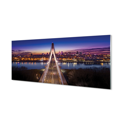 Slika na akrilnem steklu Varšava panorama reka most
