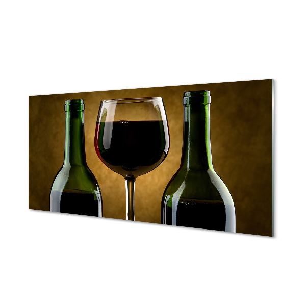 Slika na akrilnem steklu 2 steklenici vina stekla