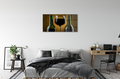 Slika na akrilnem steklu 2 steklenici vina stekla