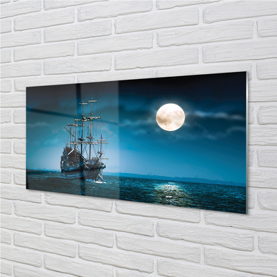 Slika na akrilnem steklu Morje mesto luna ladja