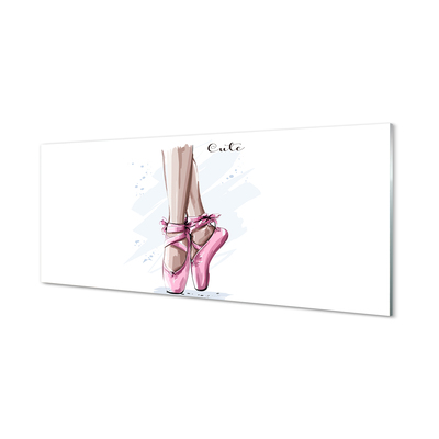 Slika na akrilnem steklu Roza balet čevlje