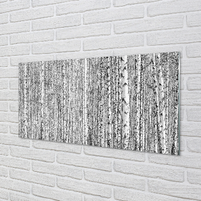 Slika na akrilnem steklu Črno-belo drevo gozd