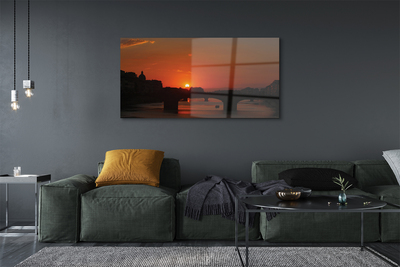 Slika na akrilnem steklu Italija river sunset