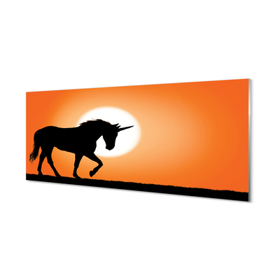 Slika na akrilnem steklu Sunset unicorn