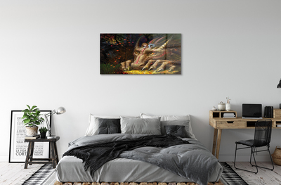 Slika na akrilnem steklu Gozd dekle zmaj glava