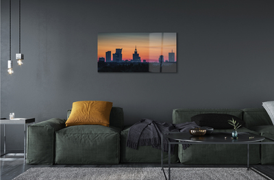 Slika na akrilnem steklu Sunset panorama varšavi