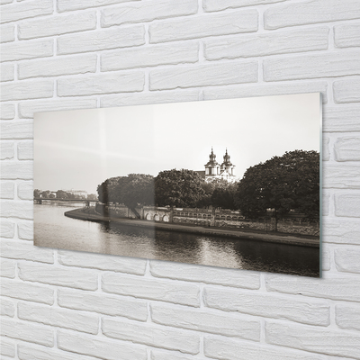 Slika na akrilnem steklu Krakov reka most