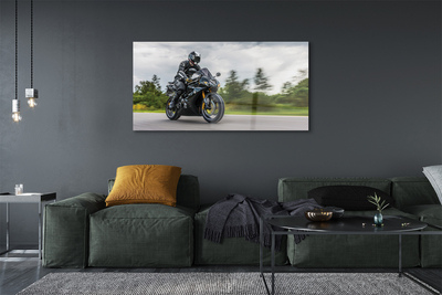 Slika na akrilnem steklu Motorcycle cestni oblaki nebo