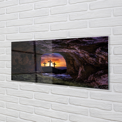 Slika na akrilnem steklu Križi sunset