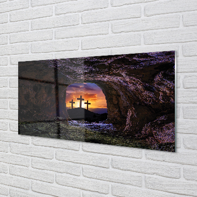 Slika na akrilnem steklu Križi sunset
