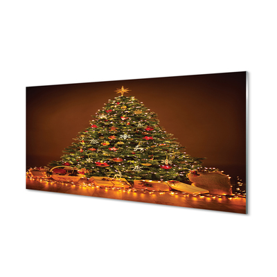 Slika na akrilnem steklu Božič luči dekoracijo daril