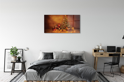 Slika na akrilnem steklu Božič luči dekoracijo daril
