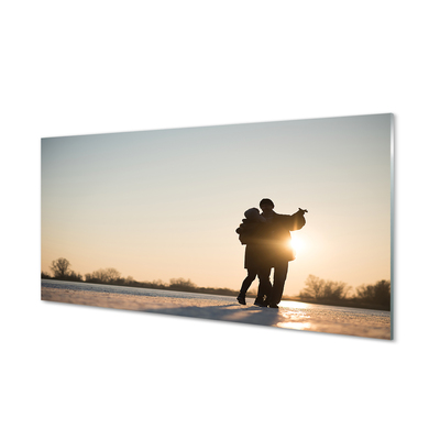 Slika na akrilnem steklu Ljudje ples zima