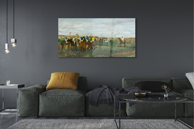Slika na akrilnem steklu Konji dirka lov