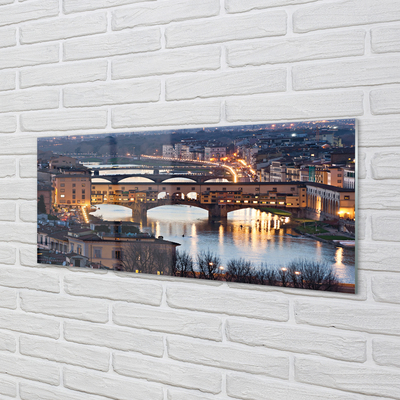 Slika na akrilnem steklu Italija bridges noč reka
