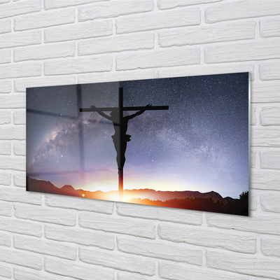 Slika na akrilnem steklu Jezus križan nebo