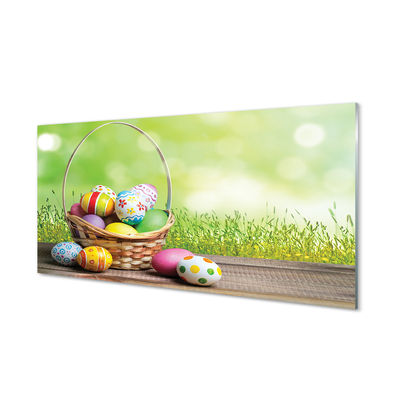 Slika na akrilnem steklu Košarica jajce travnik