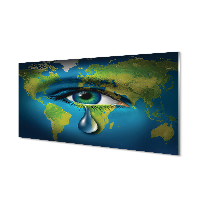 Slika na akrilnem steklu Zemljevid iz oči solze