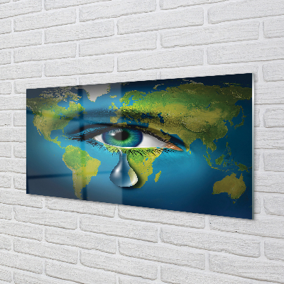 Slika na akrilnem steklu Zemljevid iz oči solze
