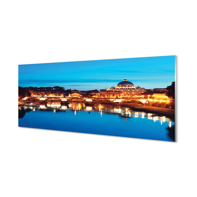 Slika na akrilnem steklu Rim river mostov sončni zahod