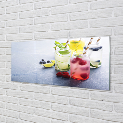 Slika na akrilnem steklu Cocktail maline apno limone