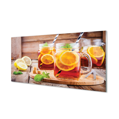 Slika na akrilnem steklu Tea slamice hladno citrusov