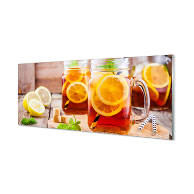 Slika na akrilnem steklu Tea slamice hladno citrusov