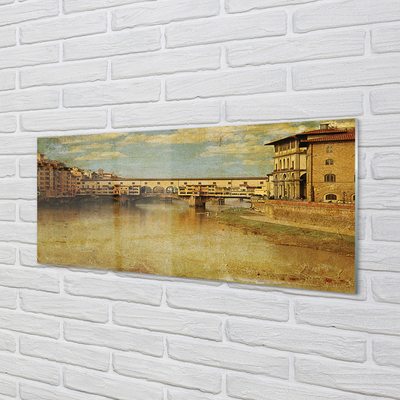 Slika na akrilnem steklu Italija river mostovi stavbe