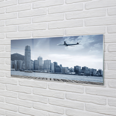 Slika na akrilnem steklu Oblaki aircraft mesto