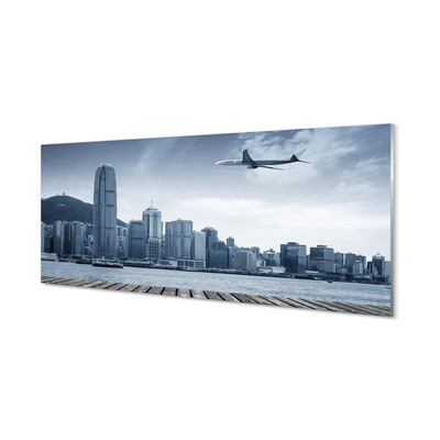 Slika na akrilnem steklu Oblaki aircraft mesto