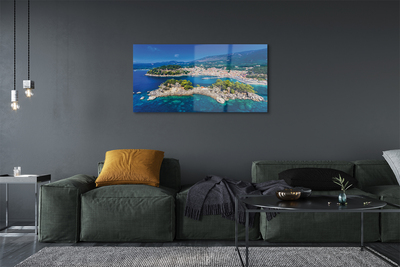 Slika na akrilnem steklu Grčija panorama morje mesto