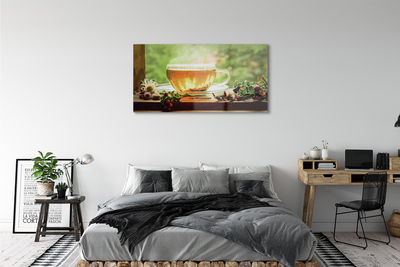 Slika na akrilnem steklu Čaj zelišča vroče