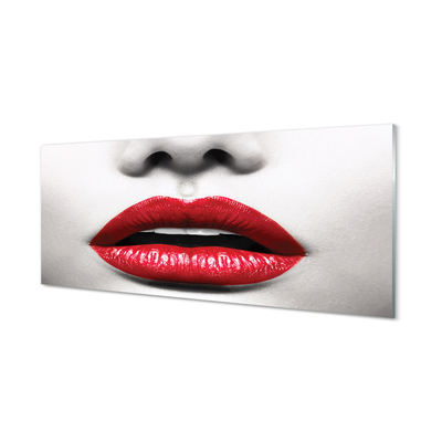 Slika na akrilnem steklu Rdeče ustnice nos ženska