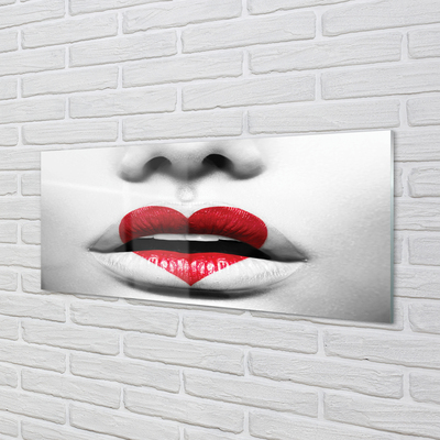 Slika na akrilnem steklu Heart ustnice ženska