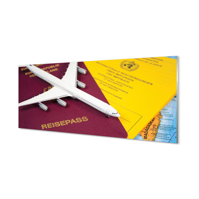 Slika na akrilnem steklu Plane map potni list