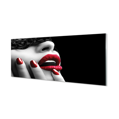 Slika na akrilnem steklu Ženska ustnice nohti