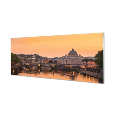 Slika na akrilnem steklu Reka rim sunset mostov stavb