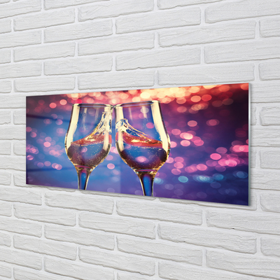 Slika na akrilnem steklu Pisane očala ozadje šampanjec