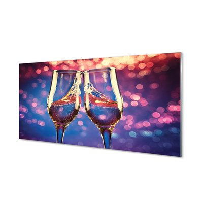 Slika na akrilnem steklu Pisane očala ozadje šampanjec