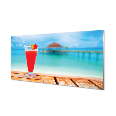 Slika na akrilnem steklu Cocktail ob morju