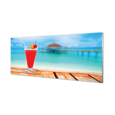 Slika na akrilnem steklu Cocktail ob morju