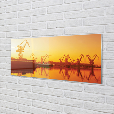Slika na akrilnem steklu Gdańsk ladjedelnica sunrise