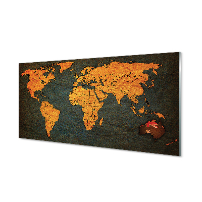 Slika na akrilnem steklu Zlato zemljevid