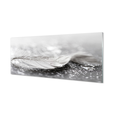Slika na akrilnem steklu Kapljice perja makro