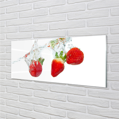 Slika na akrilnem steklu Water strawberry belo ozadje