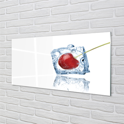 Slika na akrilnem steklu Ledena kocka češnja