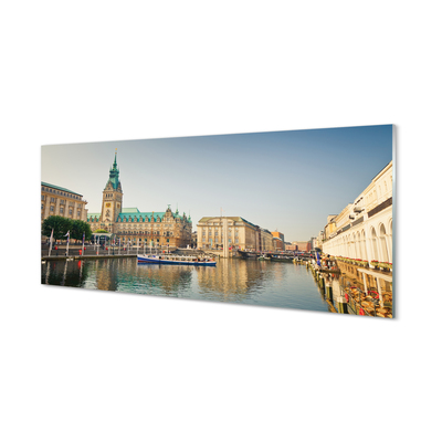 Slika na akrilnem steklu Nemčija hamburg river katedrala