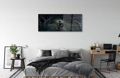 Slika na akrilnem steklu Obrazec dark gozd drevo