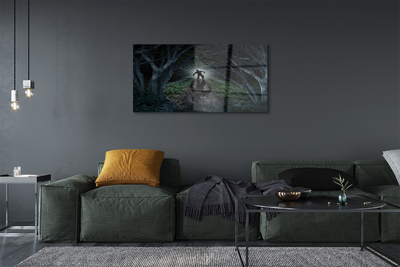 Slika na akrilnem steklu Obrazec dark gozd drevo